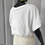 Футболка жіноча бавовна коротка на резинці 42/44 біла, фото 2
