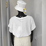 Футболка жіноча бавовна коротка на резинці 42/44 біла, фото 3