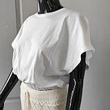 Футболка жіноча бавовна коротка на резинці 42/44 біла, фото 6