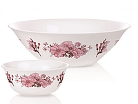 Набір салатників Luminarc Bloomzia 7 пр, білі, з малюнком, склокераміка, Франція