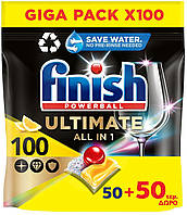 Засіб Finish Powerball Ultimate All in1 LEMON 100 капсул для посудомийних машин
