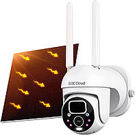Камера видеонаблюдения SV3C C17 уличная беспроводная 3 МП на солнечной батарее с поддержкой Alexa белая IP65