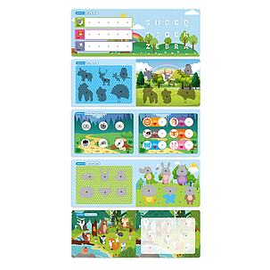 Дитяча розвиваюча книга Busy Book Монтессорі, тактильна книга з липучками Keybaby для дітей, бізібук, Animals, фото 2