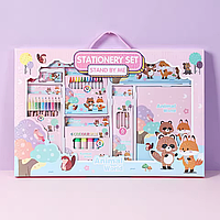 Набір для малювання з пеналом, олівцями та маркерами, тема Тварини, ідеальний подарунок для дітей