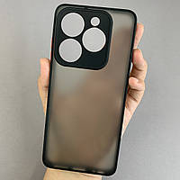 Чохол для Tecno Spark 20C (BG7n) напівпрозорий матовий чохол з кольоровими бортами на техно спарк 20с чорний tcb