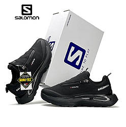 Чоловічі кросівки Salomon Odyssey ELMT Advanced Black White, кеди42 нейлон текстиль чорне Чоловіче взуття