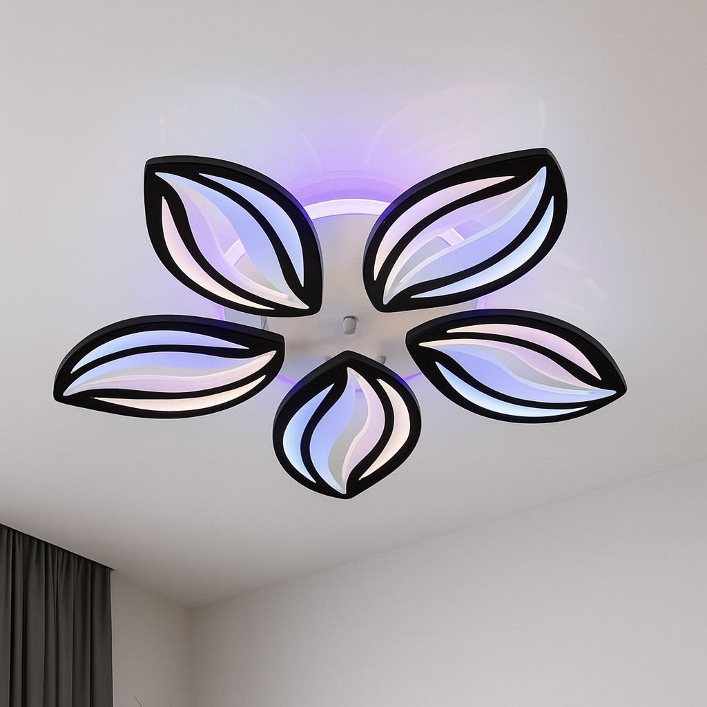 Led люстра світлодіодна до 20 м² з пультом керування 120 Вт (1141/5 BK), фото 1