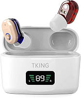 Слуховий апарат Tking DB211701 Підсилювач звуку, що перезаряджається, для літніх людей з двома мікрофонами чорний 2шт