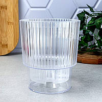 Горщик для орхідей прозорий з дренажем 1 л 13×15 см Стелла Алеана