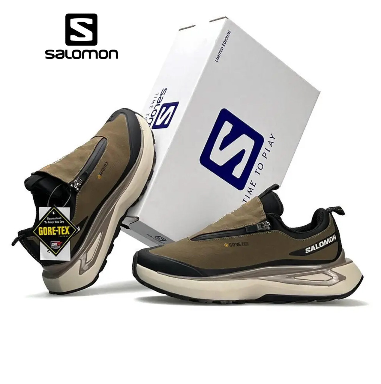 Чоловічі кросівки Salomon Odyssey ELMT Advanced Brown, кеди Соломон нейлон текстиль коричневі, Чоловіче взуття