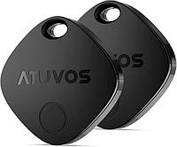 Bluetooth трекер Atuvos Tag AT2301 для пошуку речей 2 шт чорний сумісний з Apple Find My для iOS