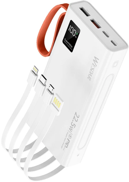 Зарядний пристрій Powerbank Wesdar S511 20000mAh (White), фото 1