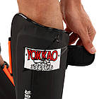 Захист гомілки та стопи шкіряний для єдиноборств захист для ніг Yokkao 5032 розмір L Black-Orange, фото 6