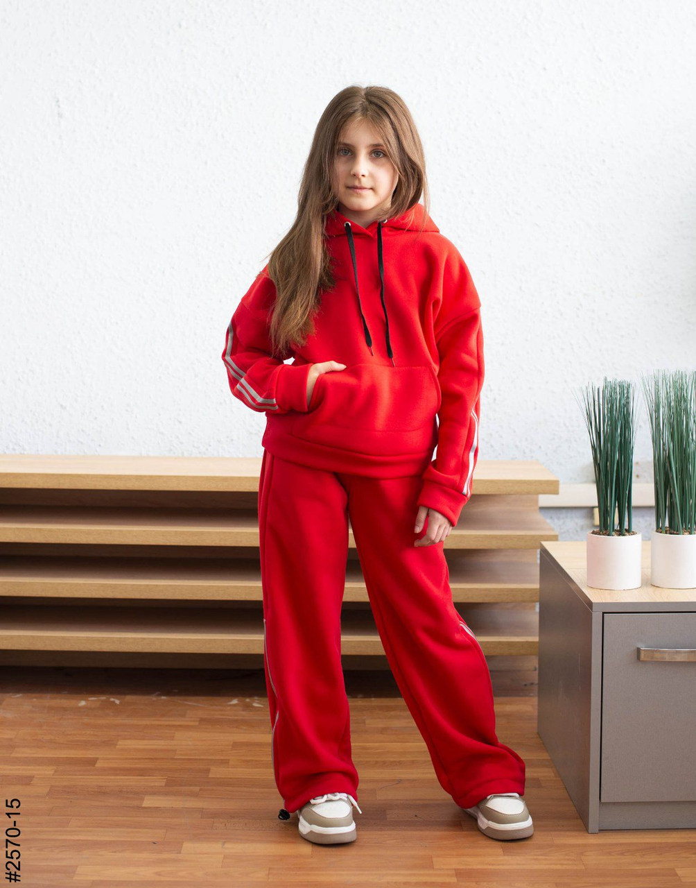 Спортивний костюм для дівчаток трикотаж на флiсi (р-ри: 36-42) 2570-15 осiнь--зима. вир-во Україна., фото 1