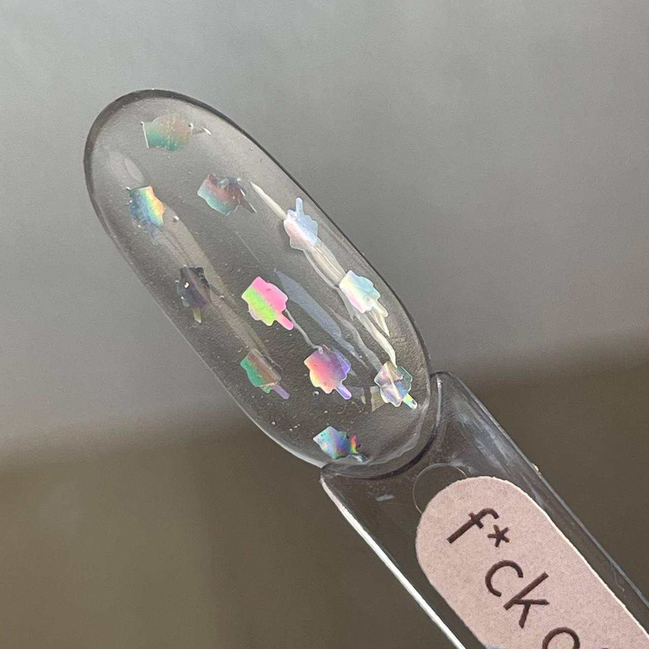Топ Gelix  F*ck off  top holographic 5 мл, фото 1