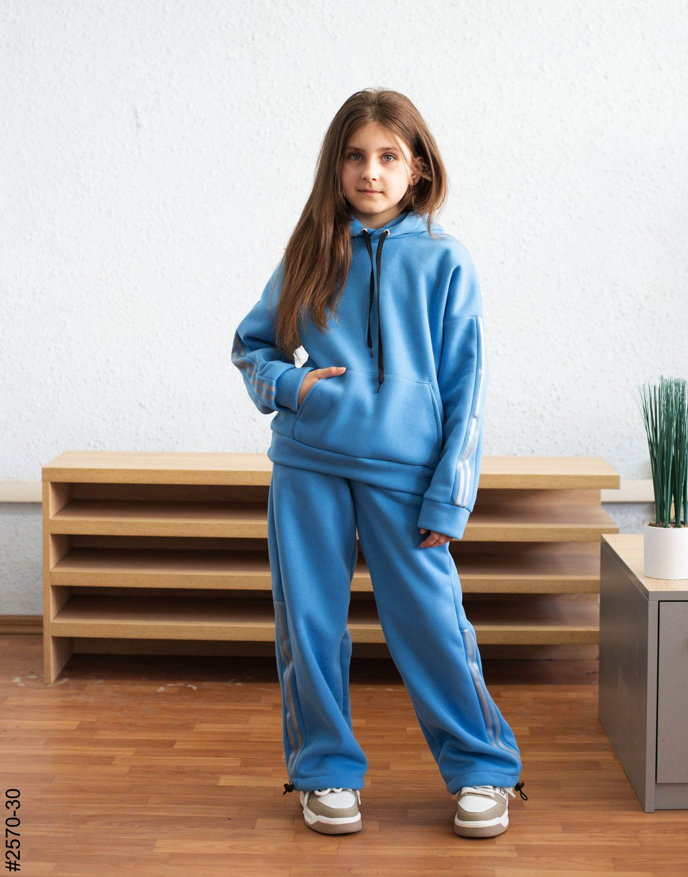 Спортивний костюм для дівчаток трикотаж на флiсi (р-ри: 36-42) 2570-30 осiнь--зима. вир-во Україна., фото 1
