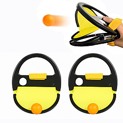 2 шт Повітряний теніс 1 ракетка, 2 м'ячі, Чорний / Розвиваюча гра Злови м'яч / Дитяча гра кидай лови м'яч