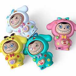 Брелок Лабубу з кнопкою зміни обличчя 669 / Фігурка-брелок Лабубу / Фігурка Лабубу / Іграшка лабубу