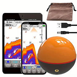 Бездротовий ехолот для риболовлі до 100м, Wi-Fi / Портативний сонар для глибини