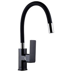 Змішувач для кухні DOMINO MALIBU DMM-203 LR-BLACK-BLACK з гнучким виливом
