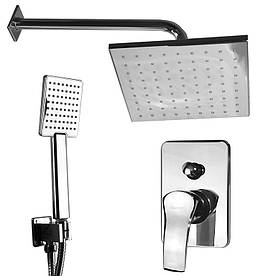 Змішувач для душу Globus Lux Solly GLSO-0105S + трубка + Лійка Метал, прихованого монтажу