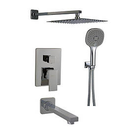 Душова система Globus Lux GLM-305L-SMART box на три споживачі вбудована з виливом, Хром