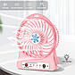 Вентилятор настільний міні 3 режими обдування, працює від акумулятора, заряджається через USB, рожевий, фото 4