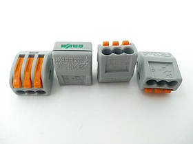 Клемa швидкого монтажу WAGO 222-413 на 3 провідники з важелями