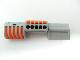 Клемa швидкого монтажу Wago 222-415 на 5 провідників з важелями