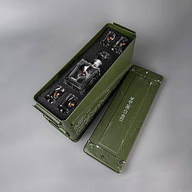 Набір чарок 12 шт + графин із вставками куля "Бойовий комплект" на подарунок чоловікові, братові, куму