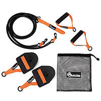 Тренажер для плавання TAALOGA 2в1 з ручками та ластами для тренування на суші помаранчевий