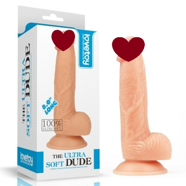 Гумовий член, імітатор фалоса Lovetoy Ultra Soft Dude з присоскою, фото 1