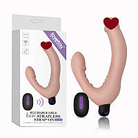 Страпон, пристібний фалоімітатор Lovetoy IJOY Вібраційний силіконовий
