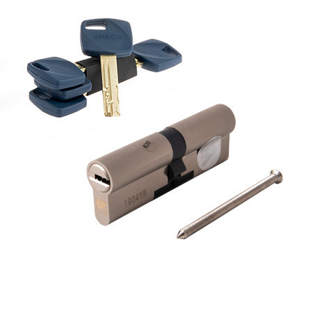Циліндр APECS XR-90-NI нікель (UA) ключ-ключ, фото 1