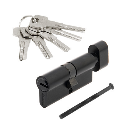 Циліндр Avers ZM-70-C-BLM чорний (UA) ключ-вороток, фото 1