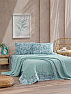 Літній набір постільної білизни з вафельним покривалом TM Zeron V3 колір ментоловий