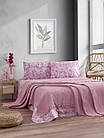 Літній набір постільної білизни з вафельним покривалом TM Zeron V4 колір рожевий