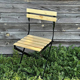 Стілець зі спинкою садовий металеводерев'яний складний