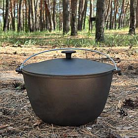 Казан туристичний КТ-08 чавунний з кришкою 8л