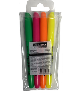Маркер для виділення тексту BUROMAX JOBMAX 4 шт в упаковці