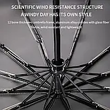 Автоматична парасолька в однотонному кольорі — чоловіча/жіноча Mijia 12 спиць, фото 10