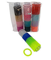 Резинка спіралька для волосся кольорова