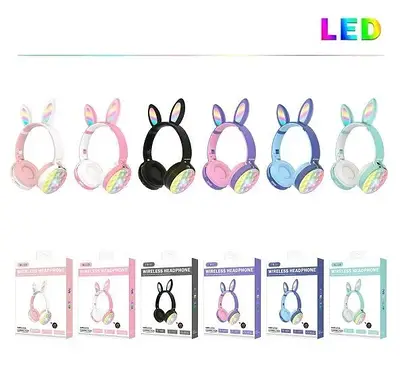 Навушники бездротові  "Зайчик", мікс кольорів (C55255)