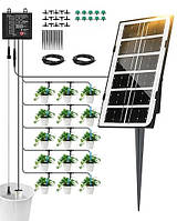 Автоматическая система капельного полива Jonrryin солнечная 15м с таймером для грядок и теплиц черная