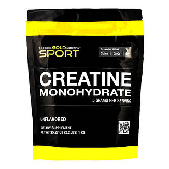 Креатин моногідрат California Gold Nutrition Sport Creatine 1 кг США, фото 1