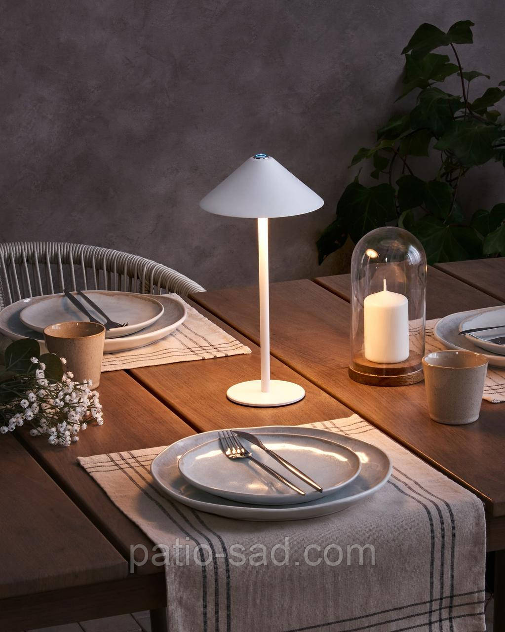 Сучасна бездротова лампа з димером, FRANCOLI металева, біла, фото 1