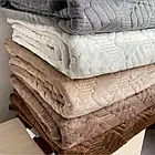 Накидки дивандеки на м'які меблі диван крісла Colorful Home універсальні велюрові 3 в 1 Зигзаг капучино, фото 2