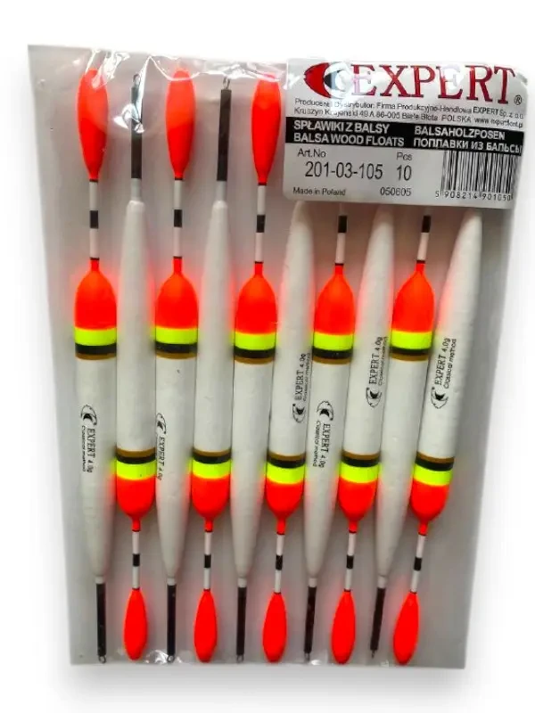 Поплавок Expert 4 г з бальси, набір 10 шт — універсальний для риболовлі на озері, ставку та річці, фото 1
