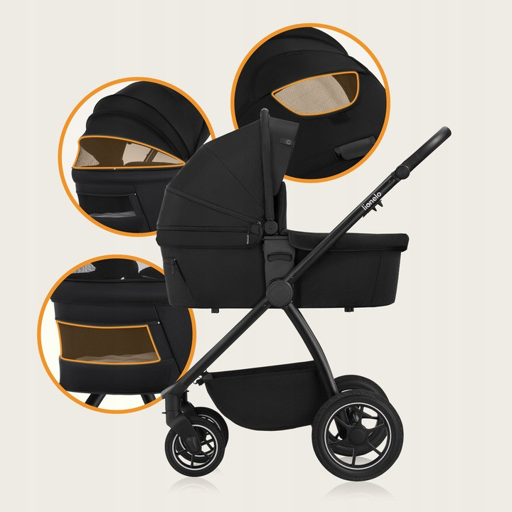 Універсальна коляска 2 в 1 Lionelo MERIL 2IN1 BLACK ONYX, фото 1