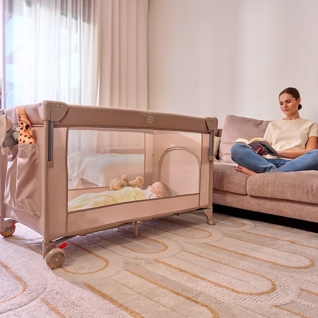 Ліжечко-манеж Lionelo ELLEN BEIGE SAND, фото 1